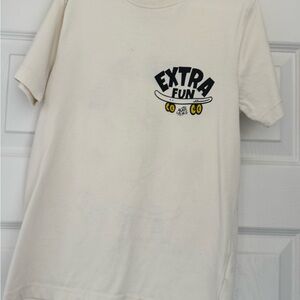 Denim & Flower Kids T-Shirt - Cream with Black and Yellow Design